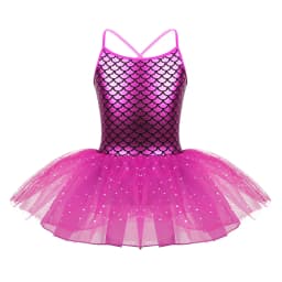 Kids Girls Ballerina Fairy Prom Party Costume Kids Sequined Mermaid Dance Dress Dancewear Gymnastic Leotard Ballet Tutu Dress