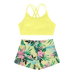 Kid Girls Children Swimsuits Swimwear Outfits Floral Printed Swimwear Swimming Bikini Bathing Suits Beachwear Summer Holiday Set