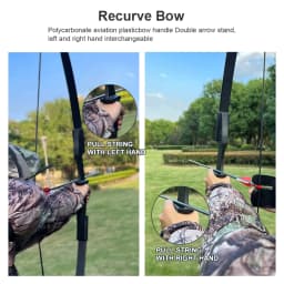 Toparchery 20-40lbs Archery 57" Takedown Recurve Bow For Hunting Recurve Bow and Arrow Set Left Right Hand Black Hunting Bow