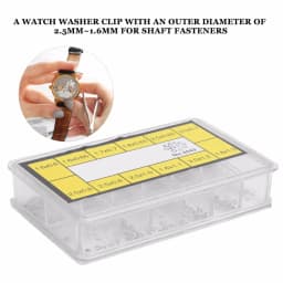 Assorted 12 Size Chronograph Clip Spacer Ring Watch Pusher Button Circlip 360Pcs/Box Metal Watch Washer Clip Replacement Parts