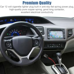 2Pack 12V 15A Fused Car Cigarette Lighter Adapter Anti-Slip Flat Spring Power Male Plug Connecter with Leads