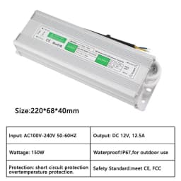IP67 Waterproof Lighting Transformers DC 12V 24V Power Supply Led Driver For 5050 2835 3528 Led Strip Light