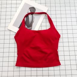 Women's Halter Neck Backless Camisole Sports Set with Padded, Shockproof Yoga Tank Top for Gym Fitness Workout & Daily Outdoor W