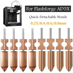 For FlashForge Ad5x Nozzle HTR 550°C Hardened 0.25 0.4 0.6 0.8 32mm³/s High Flow Ad5x Accessories Quick-Detachable Ad5x Hotend
