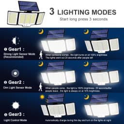 Solar Outdoor Motion Sensor Lights 348/328 LED Security Flood Wall Lamp Remote Control 270° IP65 Waterproof Outdoor Lighting