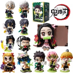 #Demon Slayer Tanjiro Kamado Nezuko anime cartoon figure blind box creative personalized statue model ornament surprise gift box