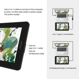 HUION Kamvas 12 11.6 Inches Drawing Monitor Digital Graphics Tablet With ±60 Tilt 120%sRGB support Andriod phone