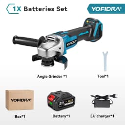 YOFIDRA 125mm Brushless Angle Grinder Cordless Grinding Machine Cutting Woodworking Power Tool for Makita 18V-21V Battery Pin