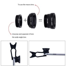 3 In 1 Mobile Phone Lens 180 degree Fisheye Lens 0.67X Wide Angle Len 10X Macro HD Camera Lens Universal For Smartphone