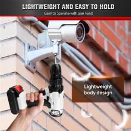 Cordless Drill Driver 21V, Power Tool Electric Screwdriver, 25+1 Torque, 2 Speed, LED Light, Combi Drill Kit for Home and Garden