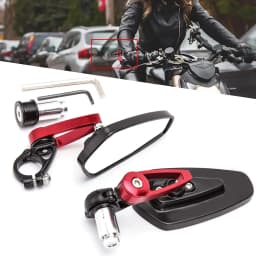 1 Pair 7/8" 22mm Motorcycle Aluminum Bar End Side Rearview Mirror Universal Motorbike Bike Handlebar Rear View Mirrors