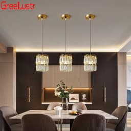 Nordic Chandelier Room Decor Led Pendant Light Modern Dining Room K9 Crystal Hanging Lamps For Ceiling Luxury Lustre Fixture