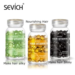 Sevich 3PCS/SET Keratin Complex Oil Hair Vitamin Capsule Set Moroccan Hair Care Oil Smooth Repair Damaged Hair Treatment Serum