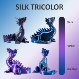 Geeetech Tri Color Silk PLA Filament, 3D Filament 1,75 mm 1KG Spool Wire (+/-0.03mm) Vacuum Packaging, Special Color