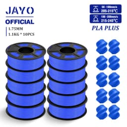 JAYO PLA + 3D Filament 1.75MM 10 Rolls PLA PLUS 3D Printer Filament Neatly Wound 3D Printing Filament 1.1kg Spool High Toughness