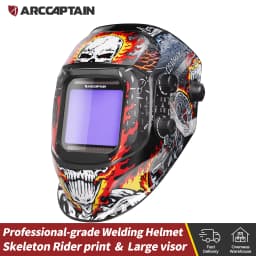 ARCCAPTAIN Welding Helmet Auto Darkening Welding Mask 4 Sensors 1/25000s For TIG MIG ARC Welder Machine Large View True Color