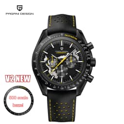 2026 New PAGANI DESIGN V2 Moon Men's Watches Top Luxury Quartz Chronograph Watch Men AR Sapphire Waterproof Leather Sports Clock