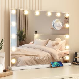 LED Light Hollywood Makeup Mirror Vanity Light Mirror & 14 Dimmable Light Bulbs+USB Large Makeup Mirror With Led Light