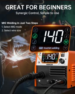 HITBOX HBM200 Large Display 3in1 MMA/Flux MIG/Lift TIG Premiun Spool MIG Semi-automatic Welding Machine Gasless IGBT Inverter