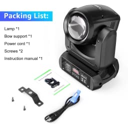 LeLeght 2Pcs 150W Moving Head LED DMX512 Spot Beam RGBW Wash GOBO 18 Prism Disco Stadium Party Light for Wedding Light Show Bar