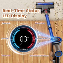 Verslife Z8 Cordless Stick Vacuum Cleaner, 40Kpa/45Min/500W/6-in-1, Green LED, 6-Stage Filtration/LED, for Pet Hair, Hard Floors