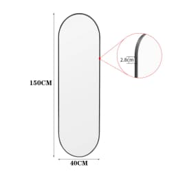Voltsify Modern Oval Metal Full Length Wall Mirror for Living Room ,40cm W x 150cm H