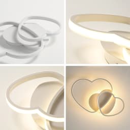 LED Ceiling Light, Golden Heart Ceiling Lamp Modern, Dimmable 3000K-6500K Lamp with Remote Control for Bedroom, Dining Room