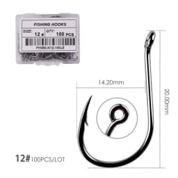 100pcs / 40pcs / Box High Carbon Fishing Hook 2#-22# ISEAMA With Eye Carp Catfish Fish Anzol Offset Japan Tackle Fishing Hooks