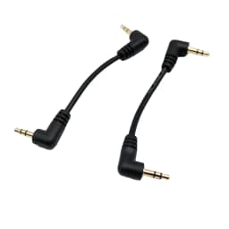 1pc Gold 3.5mm 1/8" Male Right Angle To 3.5mm 3 Pole Male Right Stereo AUX Audio Cable Cord 10cm / 15cm