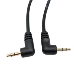1pc Gold 3.5mm 1/8" Male Right Angle To 3.5mm 3 Pole Male Right Stereo AUX Audio Cable Cord 10cm / 15cm