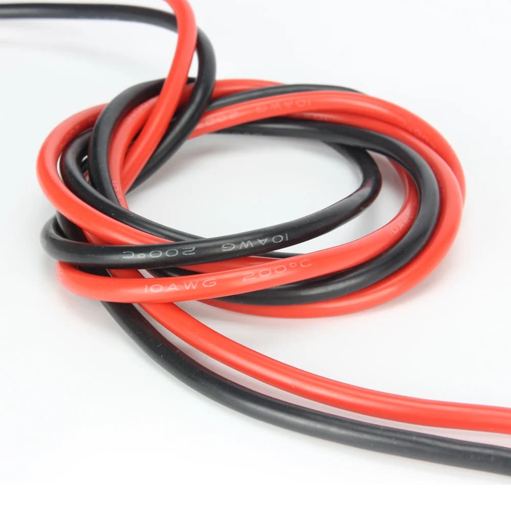 1M Black 1M Red Silicone Wire 6 10 12 14 16 18 20 22 24 AWG Flexible Tinned Copper Electronic Cables For RC Airplane Car Drone