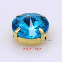 24Colors 6/8/10/12/14/16/18/25MM Rivoli Round Sew on Rhinestone Crystal With Golden Button For Garments Jewelry Shoes Diy Trims