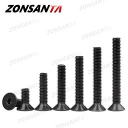 ZONSANTA M2 M2.5 M3 M4 M5 M6 Din7991 Carbon Steel Bolt DIY Hexagon Hex Socket Flat Head Countersunk Screw Black Furniture Screws