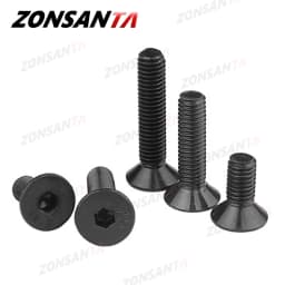 ZONSANTA M2 M2.5 M3 M4 M5 M6 Din7991 Carbon Steel Bolt DIY Hexagon Hex Socket Flat Head Countersunk Screw Black Furniture Screws