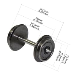 Evemodel 12pcs/24pcs Model Trains HO Scale 1:87 36" DC Wheelsets Metal Wheels C8724