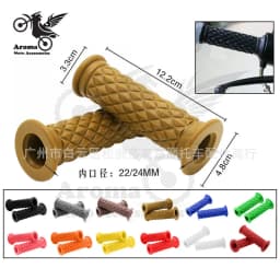 16 Colors Available Brown Red Black Hot Retro Cafe Racer Parts 22MM 25MM Rubber Motorbike Grip for Honda Suzuki Yamaha Harley So
