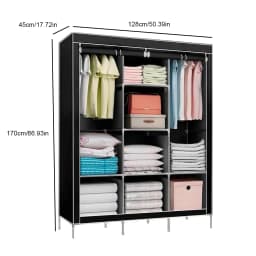 Portable Wardrobe Clothes Organizer Non-Woven Fabric Wardrobe Storage Cupboard for Bedroom 126*44*170cm Storage Shelves