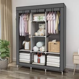 Portable Wardrobe Clothes Organizer Non-Woven Fabric Wardrobe Storage Cupboard for Bedroom 126*44*170cm Storage Shelves