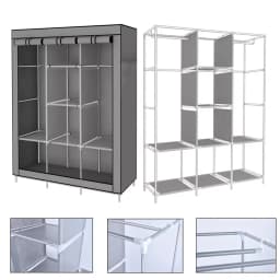 Portable Wardrobe Clothes Organizer Non-Woven Fabric Wardrobe Storage Cupboard for Bedroom 126*44*170cm Storage Shelves