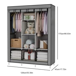 Portable Wardrobe Clothes Organizer Non-Woven Fabric Wardrobe Storage Cupboard for Bedroom 126*44*170cm Storage Shelves
