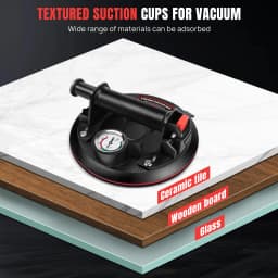 2 PCS 8 Inch Vacuum Suction Cup Lifting Tool with Pressure Gauge, 400 kg Tile Lifter, Strong Vacuum Handle for Glass, Marble