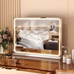80CM Large LED Hollywood Vanity Mirror 3 Color Dimmable Touch Control CRI≥90 Light Strip Make Up Mirror for Dressing Table