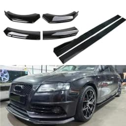 Car Front Bumper Lip Splitter Spoiler Side Skirts Kit Bumper Lip Wrap Splitter Auto Air Dams Replacement For Most Vehicle Sedans
