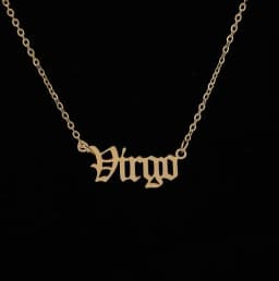 Stainless Steel 12 Zodiac Constellation Necklaces Letter Aquarius Aries Gemini Pisces Leo Sagittarius Pendant Necklace for Women