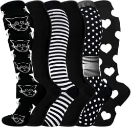 24 Style Compression Socks Women & Men Best Running, Athletic Sports Crossfit Flight Travel Nurses Running Athletic Stocking