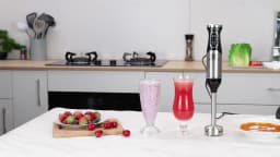 SUPERLEX Stainless Steel 600W Immersion Hand Blender + 304 Sharper Blades Non-slip 2 Speed Electric Steel Mixer Kitchen Gadget