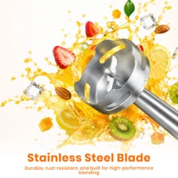 SUPERLEX Stainless Steel 600W Immersion Hand Blender + 304 Sharper Blades Non-slip 2 Speed Electric Steel Mixer Kitchen Gadget