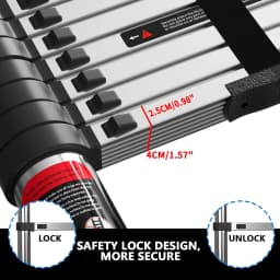 5M Telescopic Folding Ladder, Non-Slip Multi-Purpose Ladder Extendable Portable Stainless Steel Ladder with EN131 Standard