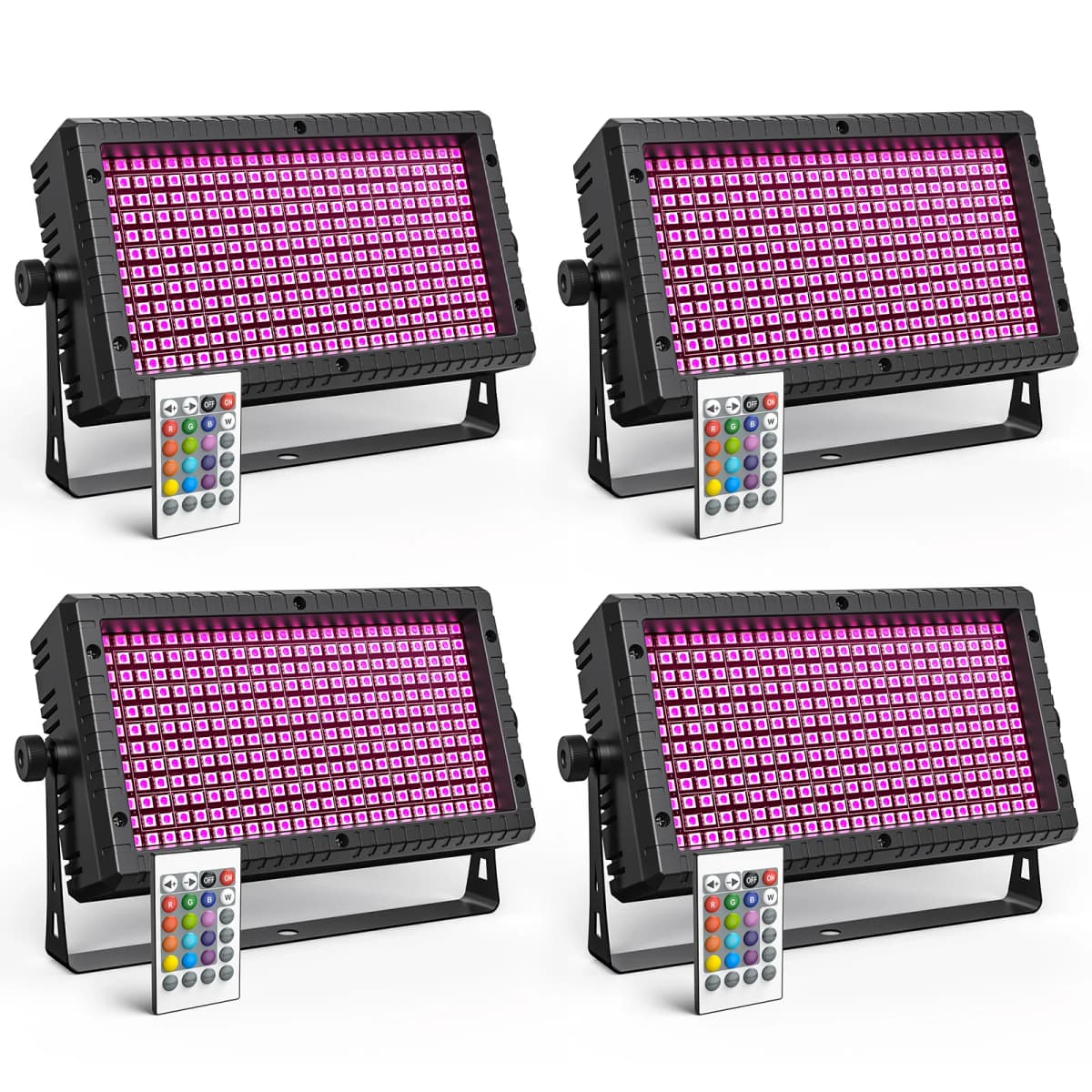 U'King 4PCS 60W LED Wall Wash Light 3IN1 RGB Strobe Effect Stage Lighting DMX512 DJ Wash Bar Effect Light for Party Wedding