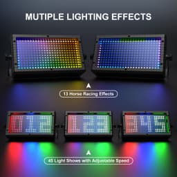 U'King 4PCS 60W LED Wall Wash Light 3IN1 RGB Strobe Effect Stage Lighting DMX512 DJ Wash Bar Effect Light for Party Wedding